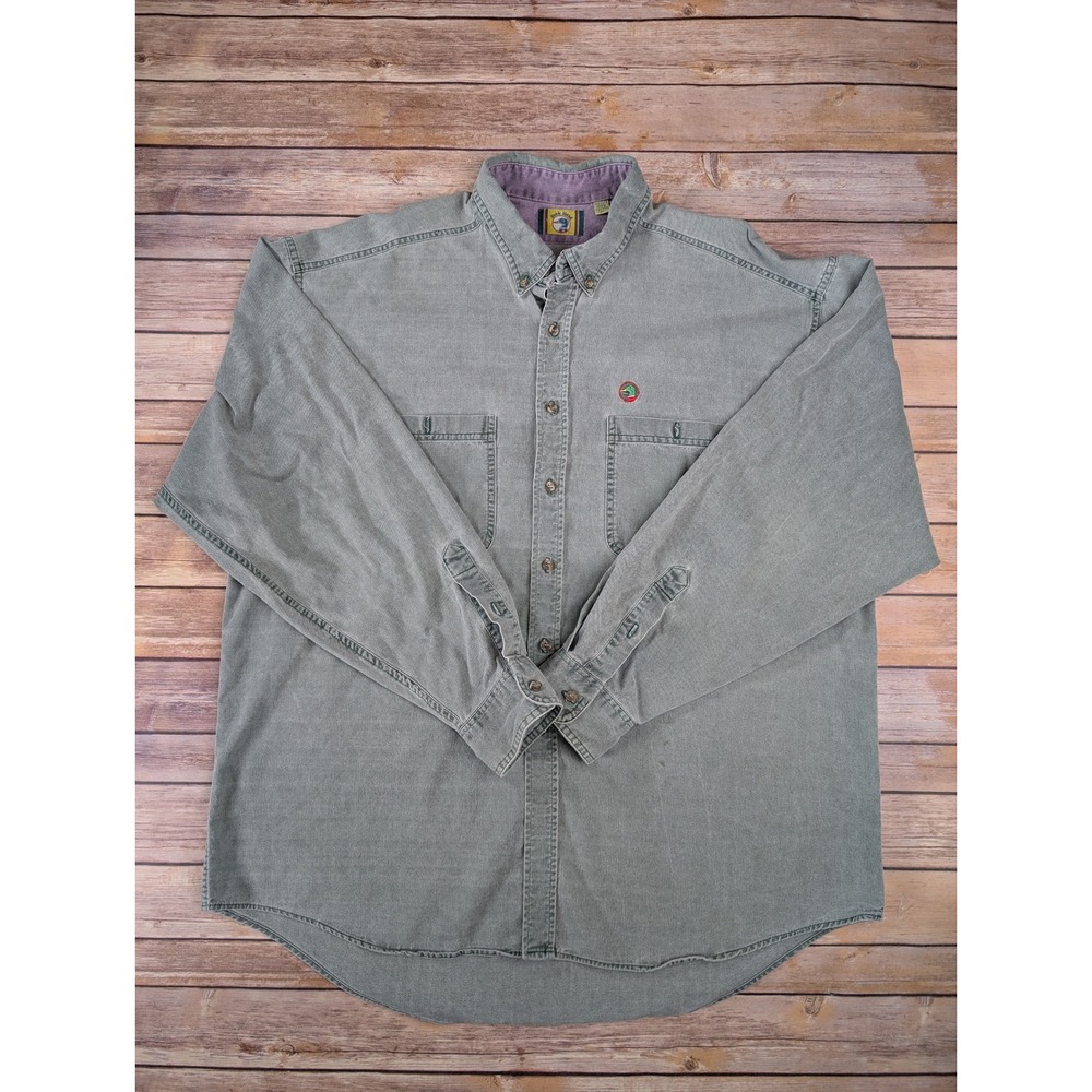 Vintage 90s Duck Head Shirt Mens XL USA Faded Green Cotton Workwear